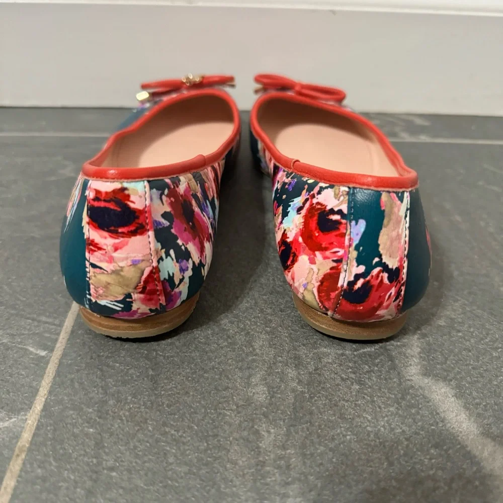 Kate Spade Willa Blurry Floral‎ Nappa Leather Ballet Flats Size 7